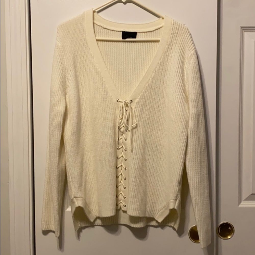 Lace up sweater
